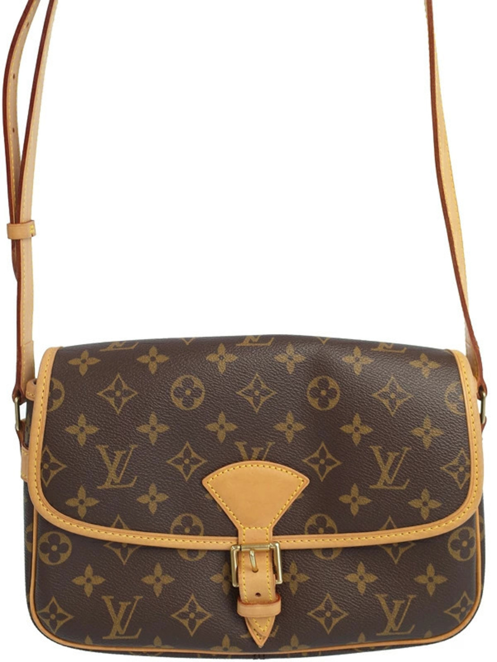 Louis Vuitton Monogram Sologne Shoulder Bag Canvas Leather Brown